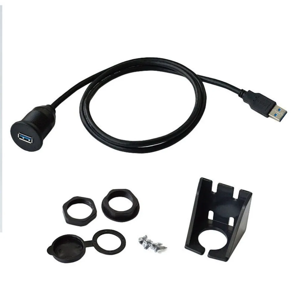 Nepremočljiva Podometno Montažo USB Dock Adapter nadzorni Plošči Pan Vrata USB 3.0 Moški-Ženski Kabel Podaljšek za Avto, motorno kolo