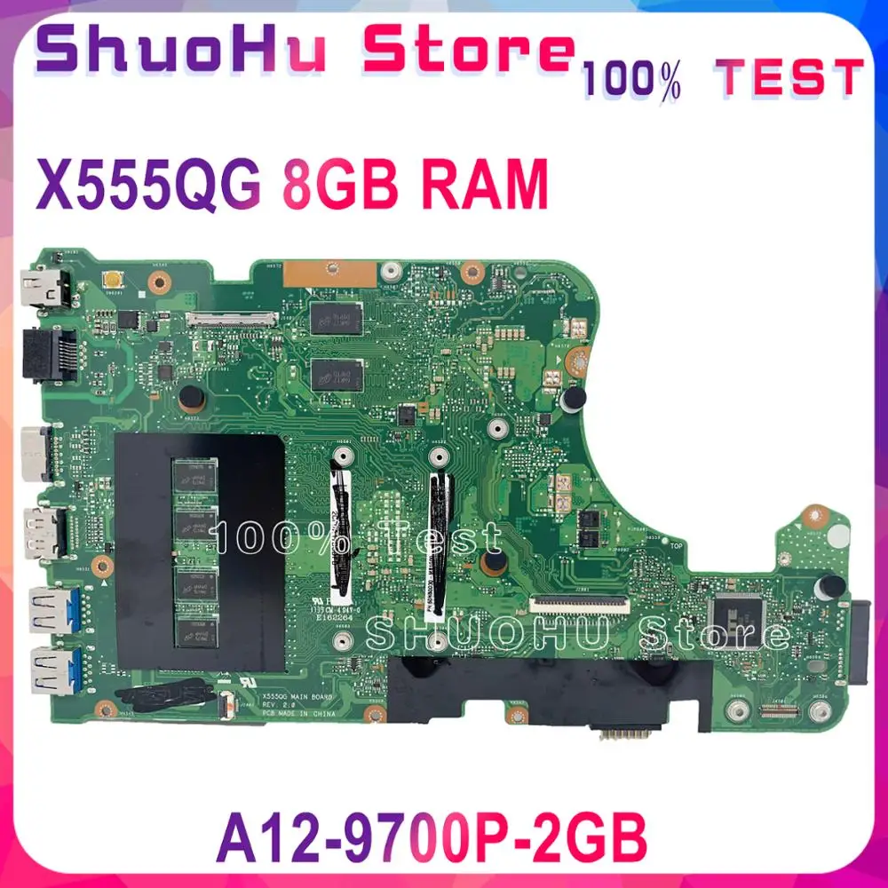 KEFU X555QG Matično ploščo Za ASUS X555Q A555DG X555QG X555Y Prenosni računalnik z Matično ploščo A12-9700P-2GB, 8GB Test delo