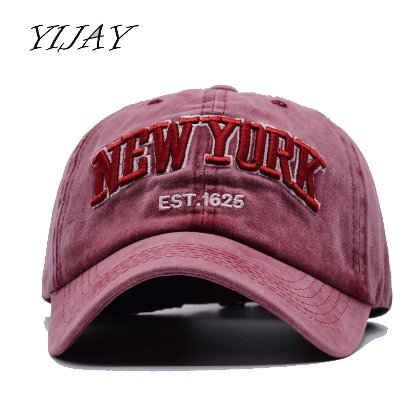 Yijay pesek oprati bombaž baseball kapa klobuk za ženske moški letnik oče klobuki NEW YORK vezenje pismo na prostem, športne kape