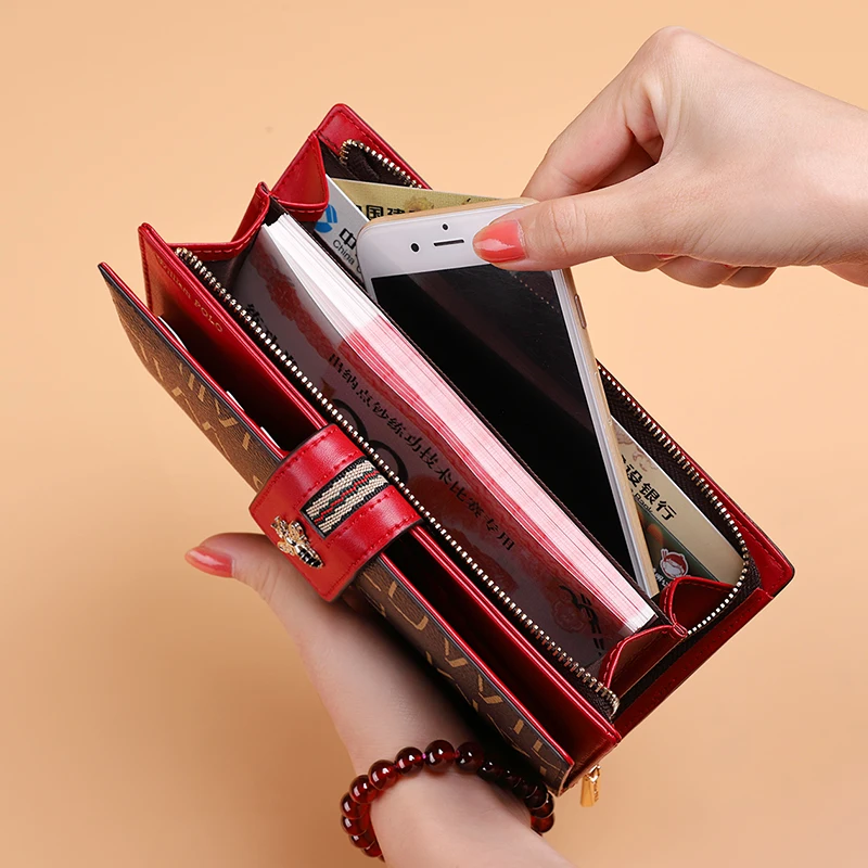 Moda osebnost ženske denarnice multi kartice, bančne kartice vrečko cowhide Ženske Torbice ženski mobilni telefon vrečko