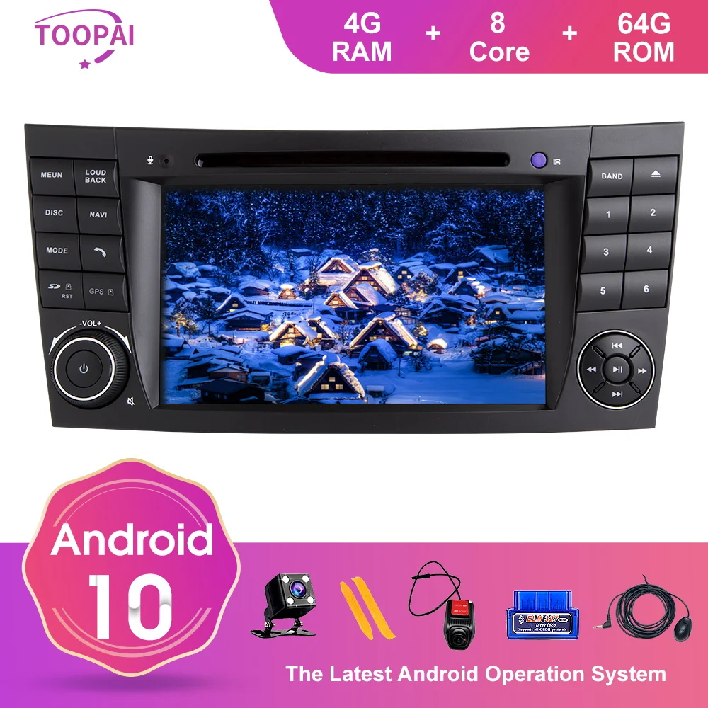 TOOPAI Android 10 Za Mercedes Benz E-Class W211 E300 CLK W209 CLS W219 2002-2009 Navigacija GPS Multimedia Player Avto Radio