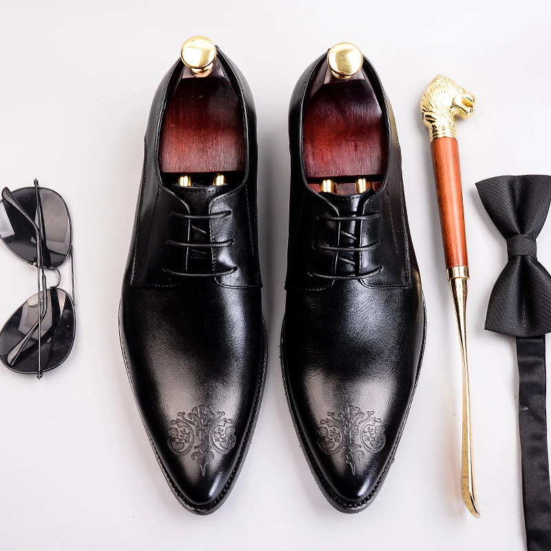 Mens formalno čevlji Pravega usnja, oxford čevlji za moške jutranje poroko moške brogues urad čevlji čipke moški moški čevlji 2020