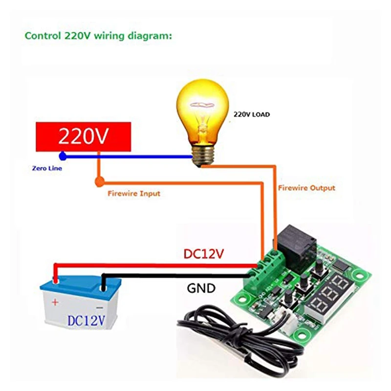 1PCS W1209 Digitalni Led-Termostat za Nadzor Temperature DC 12V Adapter Termometer Termo Krmilnik Stikalo Modul
