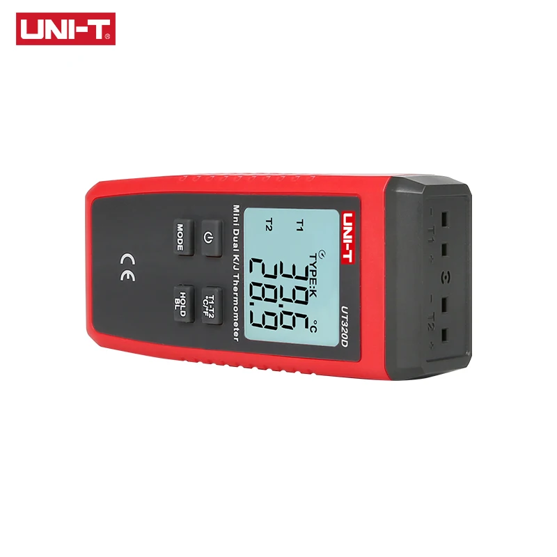 ENOTA UT320D mini-kontaktni termometer, dual-channel K/J termometer termočlen podatke, da samodejno izklopi