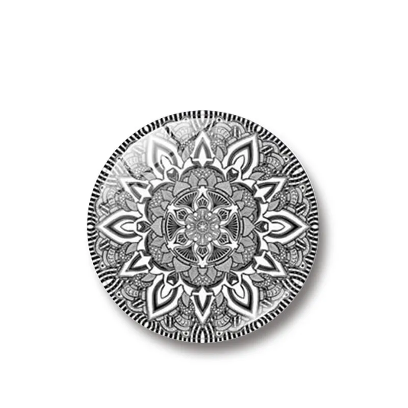 12-30 mm Visoke Kakovosti Mandala cvet Kupolami Krog Pregledna, Jasno, Povečevalno Steklo, Chrysoprase Cameo Nastavitev Nakit Dodatki