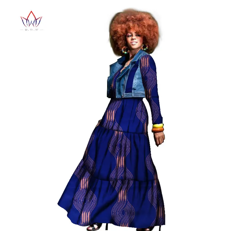 2021 Jeseni Afriške Obleko Za Ženske Dveh Kosov Plašč In Obleko Tradicionalna Afriška Oblačila Dashiki Plus Velikost Naravnih Nastavite WY1436