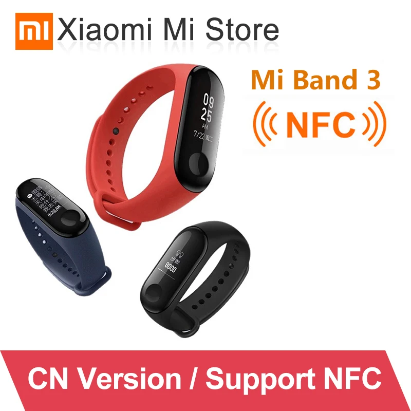 Original Xiaomi Mi Šport Smart Pas 3 NFC Pametna Zapestnica Bluetooth 4.0 Srčnega utripa Smart Band Za Android iOS