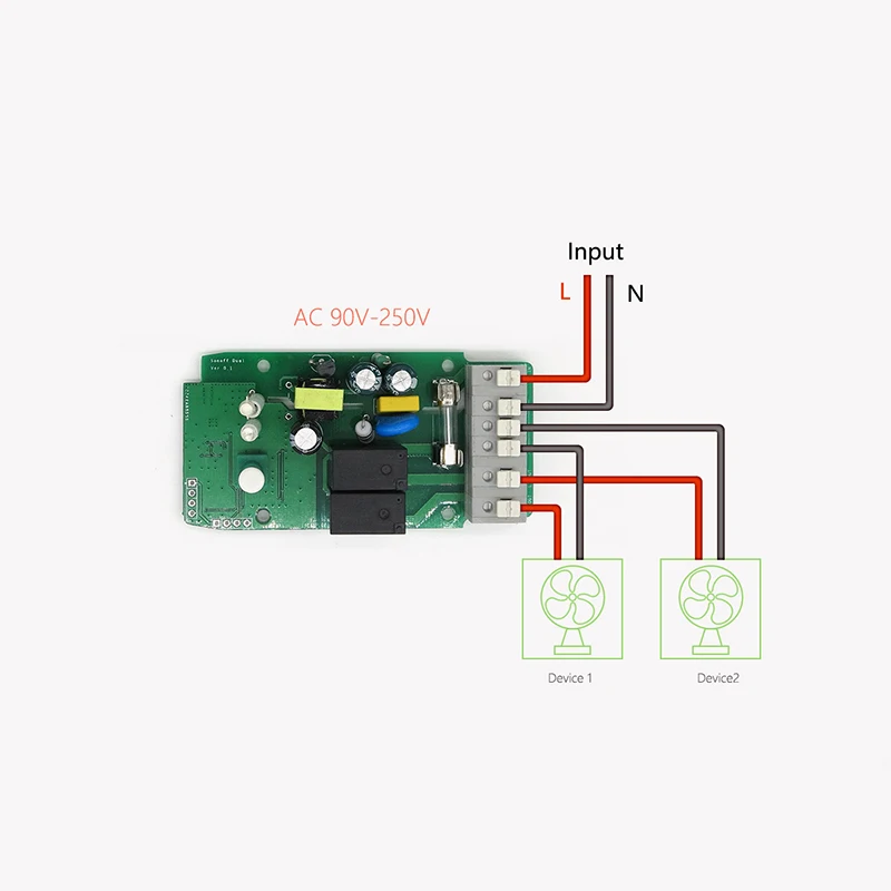 Itead Sonoff 2 Dual Channel WiFi Brezžično Smart Remote Control Odštevalnik Časa DIY Stikalo za IOS Android Pametni Dom, Avtomatizacija