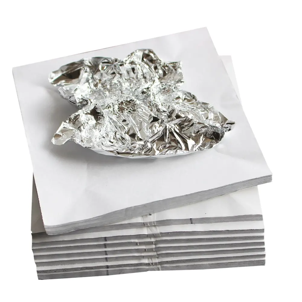 14 X 14 cm, Imitacija Srebra Listov 100/500/1000 Listi Folije iz Aluminija Listov Gilding Obdelujete, Umetnost Projekta, Pohištvo Dekoracija