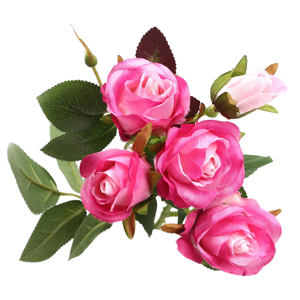 45 cm Rdeča Umetnih Svilenih Vrtnic Šopek rož Za Poroko Neveste Holding Doma Ponaredek Cvetje Obrti, Umetne Vrtnice Cvetovi