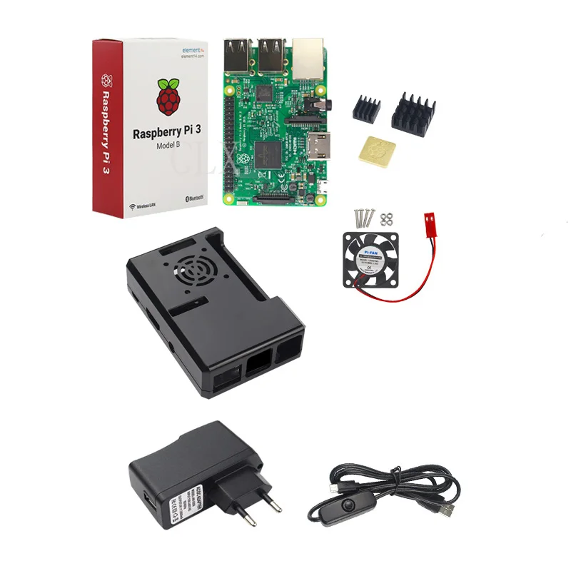 Raspberry Pi 3 Model B +32 GB SD Kartica + Primeru + Ventilator + 2.5 Napajalnik + Kabel + hladilnega telesa za RPI 3 B brezplačna dostava