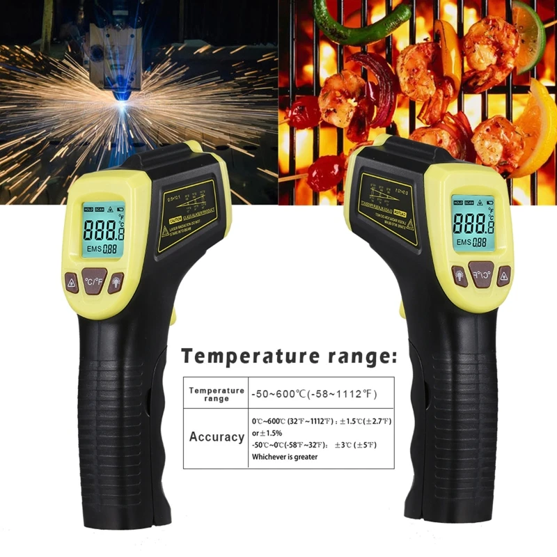 Digitalni gm320s Laser Infrardeči Termometer-50~600 Stopnjo za Merjenje Temperature Pištolo LCD Industrijski Pyrometer merilnik Temperature