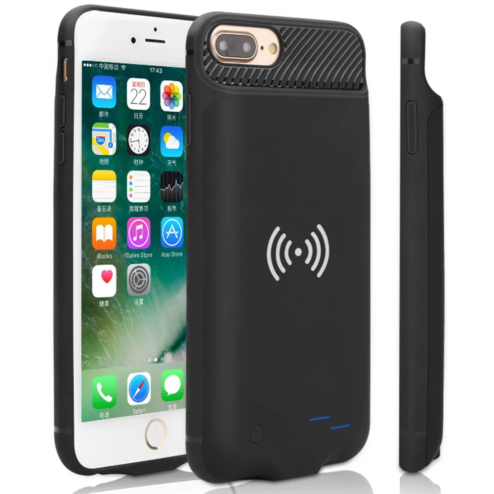 3800 Mah Za iPhone 6 6S 7 8 Polnilnik Primeru Brezžično Polnjenje Audio Izhod Mehkega Silikona Portable Power Bank