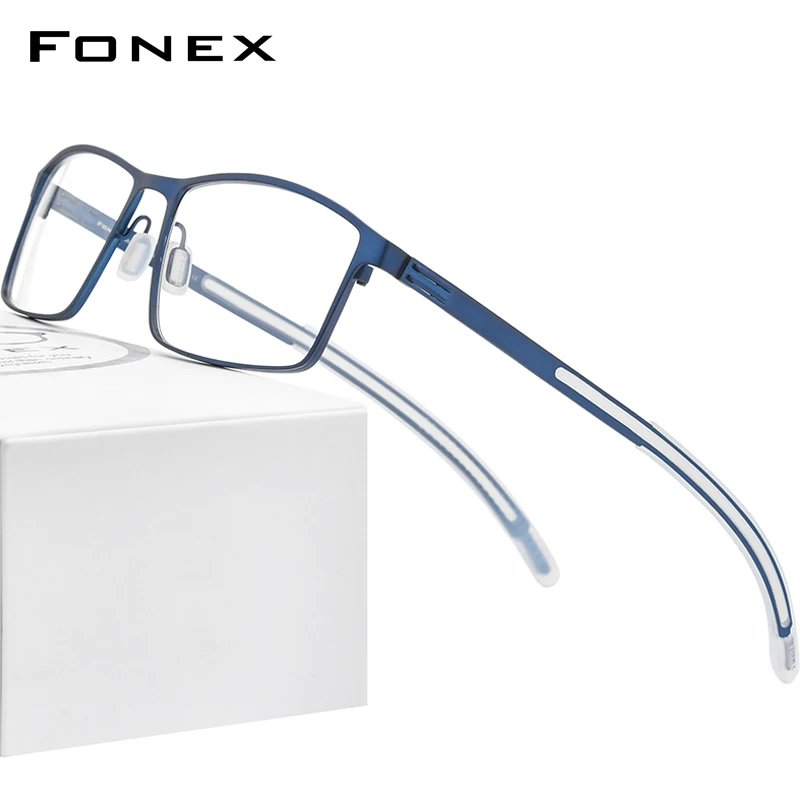 FONEX Zlitine Optična Očala Okvir Moških Kvadratnih Kratkovidnost Recept Očala 2020 Nov Moški Kovinski Polno Brezvijačno Očala 995
