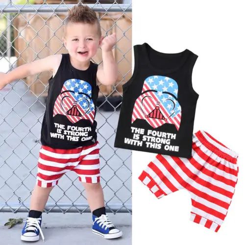 Newborn Baby Toddler Fantje Star Vojne Oblačila Sklop Otroci Tank Zgornji Del Trenirka Hlače Obleko Set Oblačila