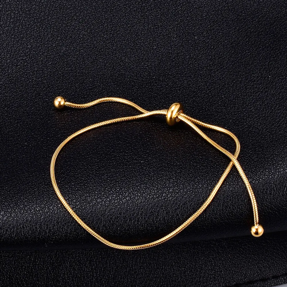 Minimalističen vrv vrvico zapestnica za ženske iz nerjavečega jekla, zlata barva drsna elegantna zapestnica študent moda 2020