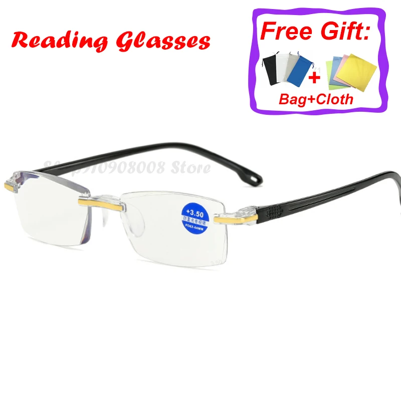 2021 Modi Ultralahkih Rimless Obravnavi Očala Ženske, Moške Jasno Objektiv Anti-Blu-Ray Računalnik Očala Presbyopia Bralec Očala
