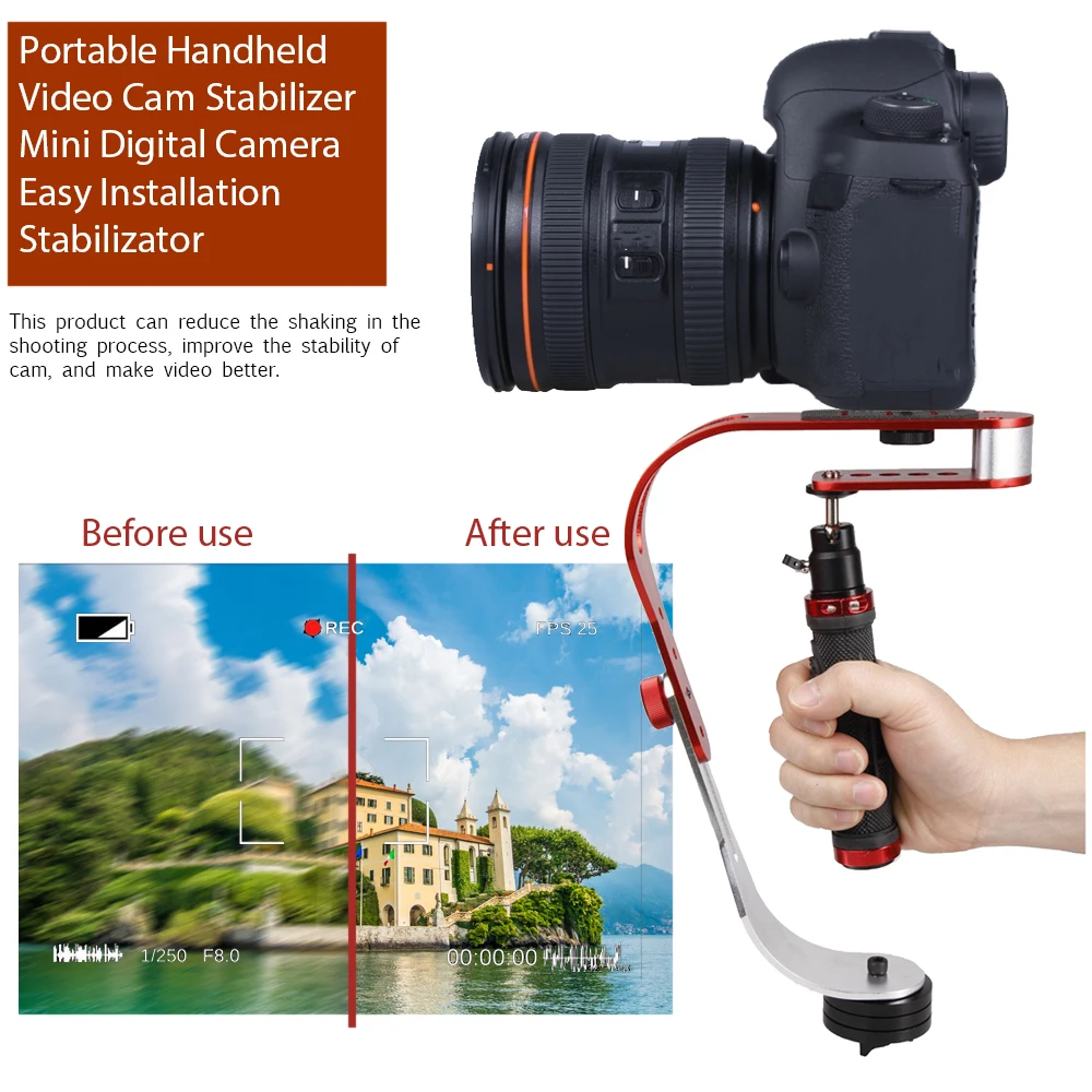 Visoka Kakovost Prenosne Kamere Stabilizator Ročni Video Kamera Stabilizator Mini Digitalno Kamero Enostavno Namestitev Stabilizator