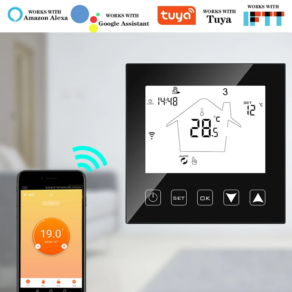 Brezžični Wifi Smart Termostat Talna Ogrevanja Termostati Kotla Ventil Temperaturni Regulator Deluje z Google Doma Alexa