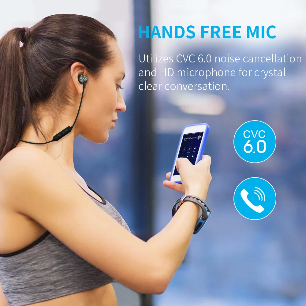 Brezžične Slušalke so Magnetni Sport Slušalke Sweatproof CVC6 Lossless Stereo Čepkov šumov Slušalke z Mikrofonom