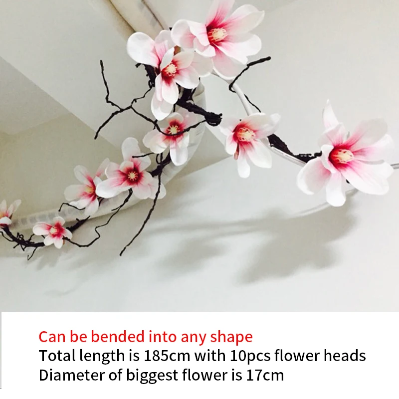 Orhideja umetno magnolija trte Svile Cvetja venec Garland Umetno Flores steno cvet Poročno dekoracijo cvet Doma Dekor