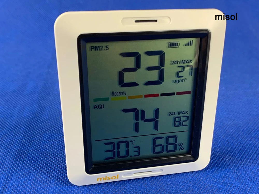 MISOL/ PM2.5 kakovost zraka tester brezžični monitor, s sobne temperature in vlažnost zraka, sončno energijo