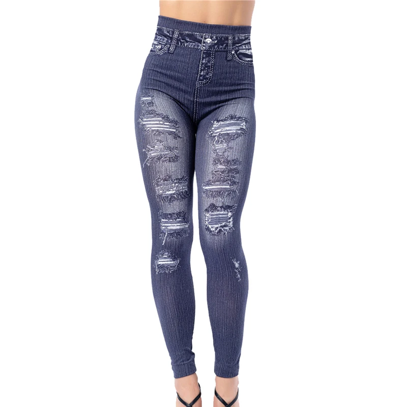 2020 Ženske Jeans Dokolenice Obliž Tiskanje Svinčnik Hlače Skinny Jeans Hlače Ženske Visoko Elastična Priložnostne Suh Telovadnici Denim Legging