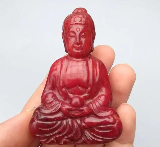 Kitajska zbirka archaize rdeče jade Sakyamuni kip Bude