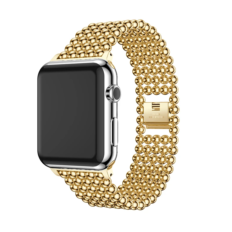 Za Apple Watch Trak 44 mm 40 mm 42mm 38 mm Black Gold Rose zlata Zapestnica Sponko Pasu Posnetek Adapter za iwatch samrt Watch Band