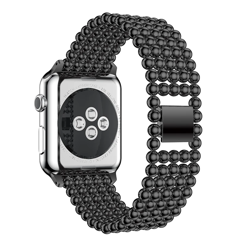 Za Apple Watch Trak 44 mm 40 mm 42mm 38 mm Black Gold Rose zlata Zapestnica Sponko Pasu Posnetek Adapter za iwatch samrt Watch Band
