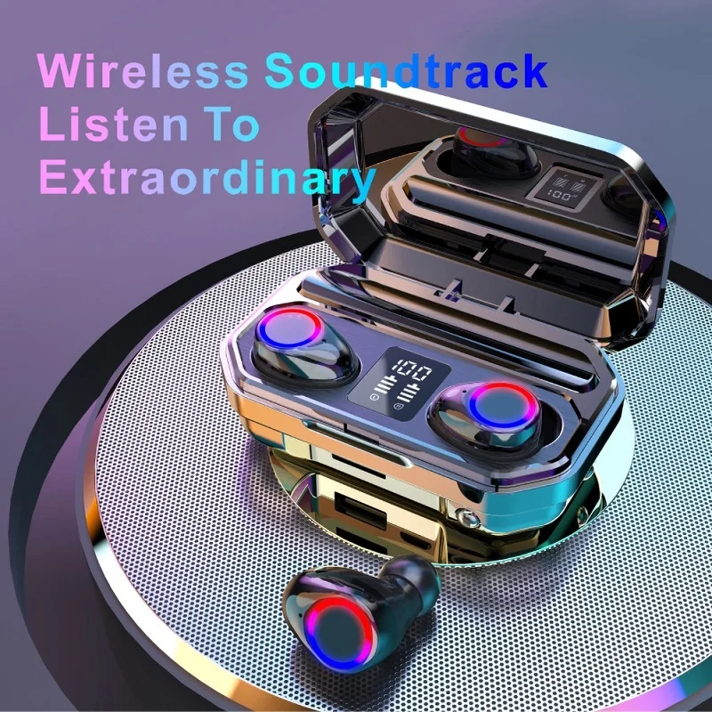 Novo TWS Brezžični Čepkov Bluetooth Slušalke Športne Slušalke Gaming Slušalke, Prenosni Led Zaslon Z Močjo Banka fone de ouvido