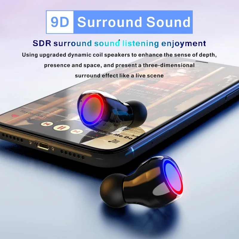 Novo TWS Brezžični Čepkov Bluetooth Slušalke Športne Slušalke Gaming Slušalke, Prenosni Led Zaslon Z Močjo Banka fone de ouvido
