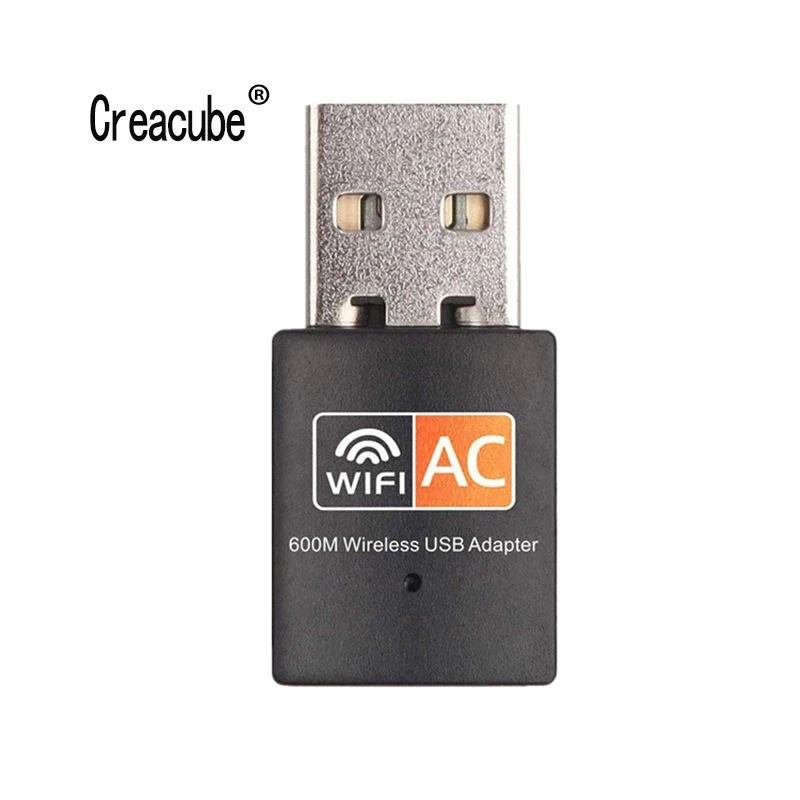 Creacube USB WiFi Adapter, 2.4 GHz, 5GHz 600M WiFi Antena, Dual Band 802.11 b/n/g/ac Mini Brezžična Računalniška Omrežja Kartico Sprejemnik
