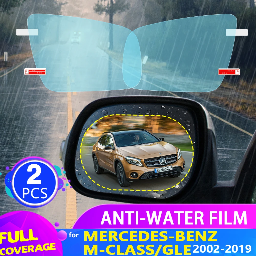 Avto Rearview Mirror Film za Mercedes-Benz M-Razred GLE-W163 Razred W164 W166 2002~2019 Anti Meglo Rainproof Nalepke, Dodatki