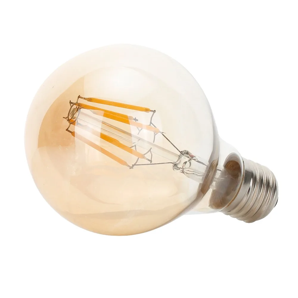Edison Žarnica E27 LED Žarnica z Žarilno Svetlobe Letnik Steklo LED Žarnice 110V AC 220V Retro Sveča, Luč 2 4 6 8LED G80 2700