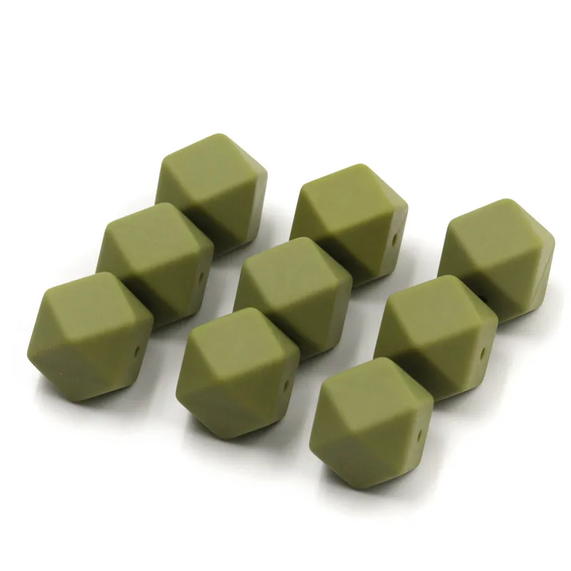 Vojska Zeleno Parcelo, Silikonske Kroglice 17 mm Začetnih Ogrlica Kroglic Hrane Silikona Teethers
