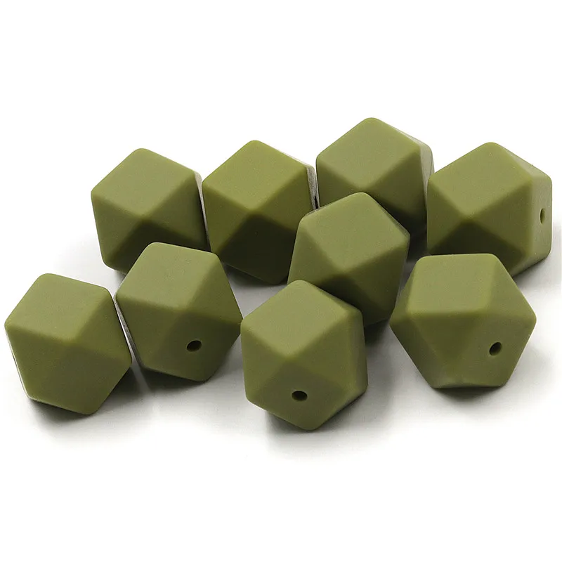 Vojska Zeleno Parcelo, Silikonske Kroglice 17 mm Začetnih Ogrlica Kroglic Hrane Silikona Teethers