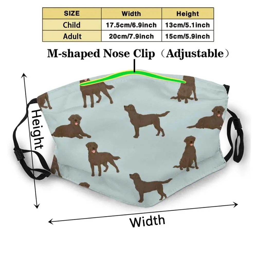 Čokolada Labrador Retriever Pes Oblikovanje Po Meri Za Otroka Odraslih Masko Proti Prahu Filter Tiskalni Stroj Masko Labrador