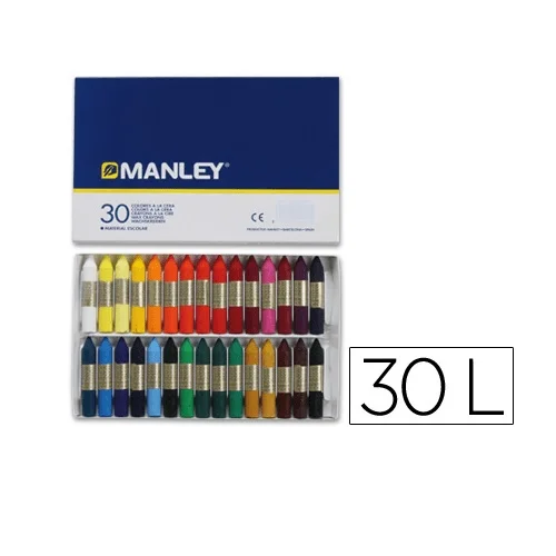 Caja 30 cera blanda de Colores Manley Multicolor