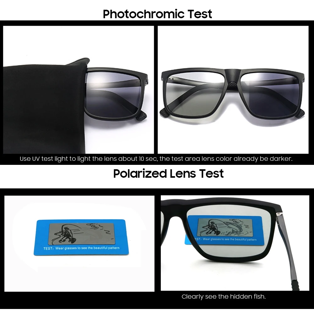 VIVIBEE Prevelik Photochromic Polarizirana Aluminija, Magnezija sončna Očala Moških Kvadratnih 2020 Ženske Polarizirana Barva Spreminja, Sunglass