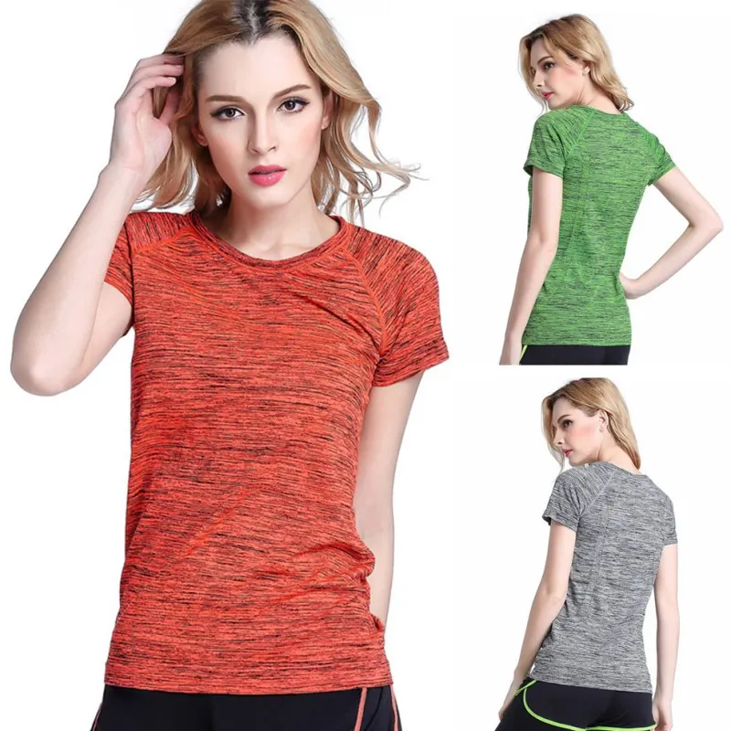 Ženske Majica s kratkimi rokavi Kratkimi Higroskopski Quick Dry Fitnes T-shirt Za Ženske Oblačila Vrh