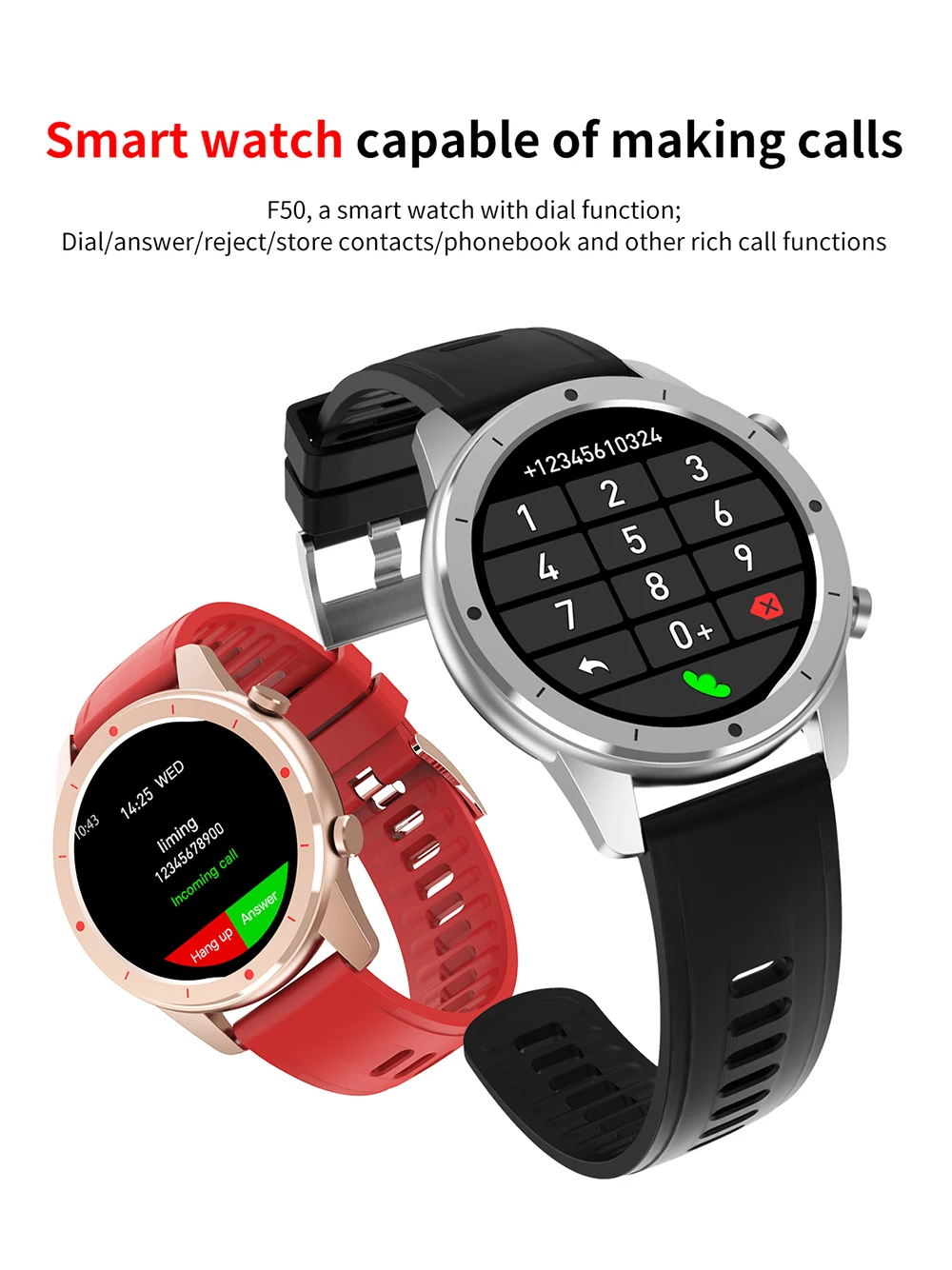F50 Pametno Gledati Bluetooth Klic po Meri Izbiranje Moških Srčni utrip Fitnes Tracker Ženske Nosljivi Naprave Zapestnice PK DT78 F35 L11 Y20