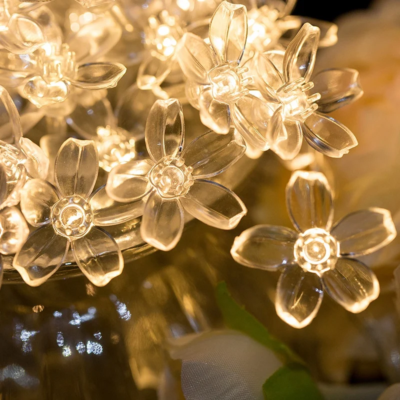LED Cvetje Niz Luči Garland Pravljice Luči Božično Drevo Stranka, Poroko, Novo Leto Sobi Doma Zaprtih Ouutdoor Dekoracijo Svetlobe