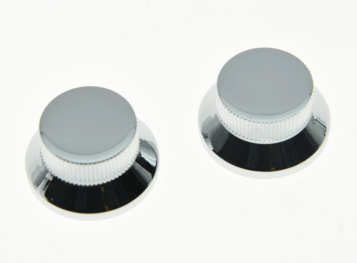 KAISH 2pcs Chrome Kovinski cilinder Bell Pritisni Gumbi Na Kitaro, Bas Gumb za 5,8 mm Lonci