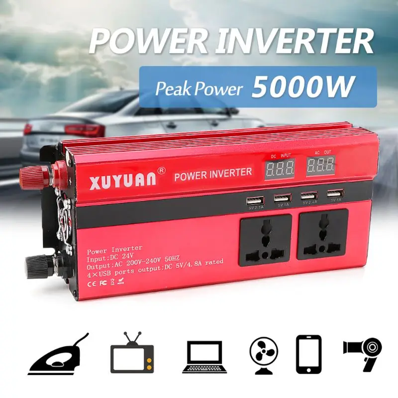 5000W Solar Power Inverter sinusni signal LED 4 USB DC12V, Da AC110V/220V Pretvori