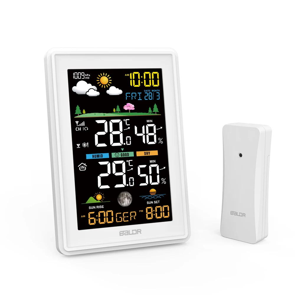 Baldr Brezžične Vremenske Postaje na Prostem higrometer Digitalni Termometer mmHg Barometer Higrometer Alarm Vremenska Napoved