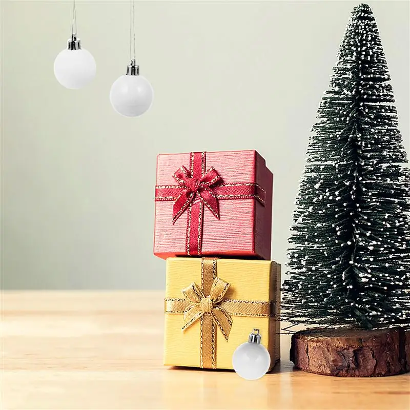 12pcs Božič Žogo Obesek Božično Drevo Ornament Dekor Božič Obesek, Belo Mat Svetlečim Božični Okraski Božič Žogo
