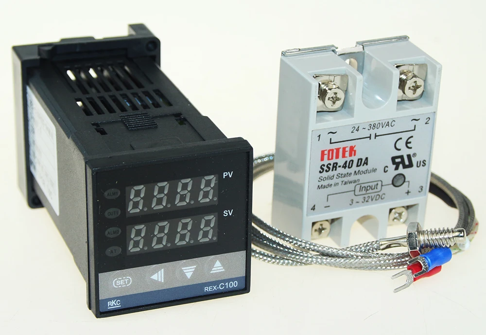 REX-C100 Digitalni RKC PID Termostat digitalni Temperaturni Regulator REX-C100/ 40A SSR Rele/K Termočlen Sonde/hladilnega telesa