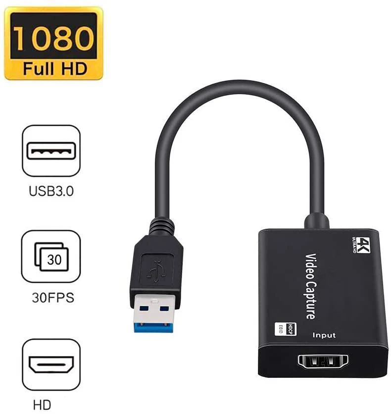 4K Video Capture Card USB 3.0 2.0 HDMI-združljive Video posnetke, ki Grabežljivac Zapis Polje za PS4 Igra DVD kamere Kamere za Snemanje