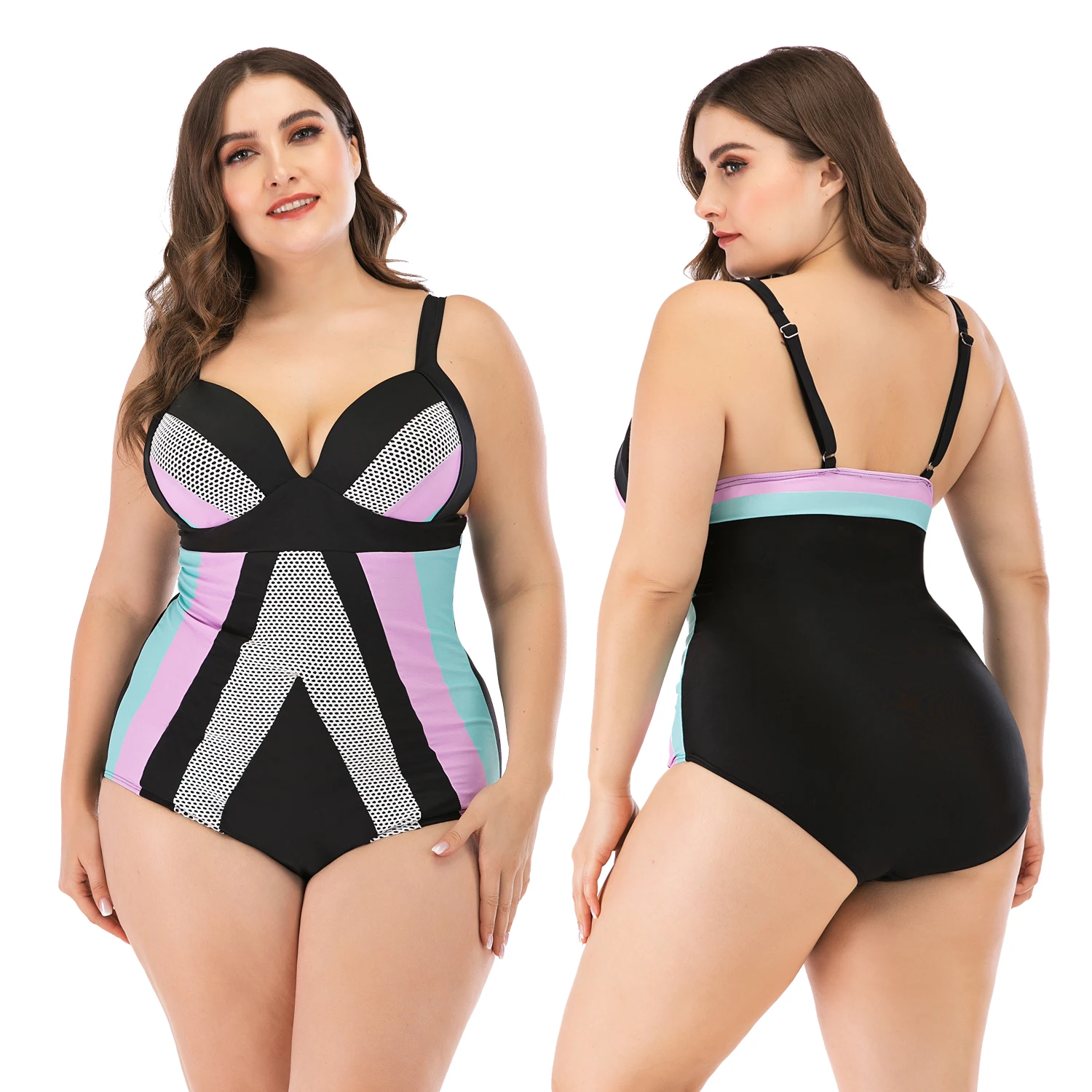 2020 4XL Plus Velikost Kopalk, Ženske Kopalke Za Velike Breaste Bikini kopalke dvodelni Bikini Komplet Vintage Retro Plaža Obrabe